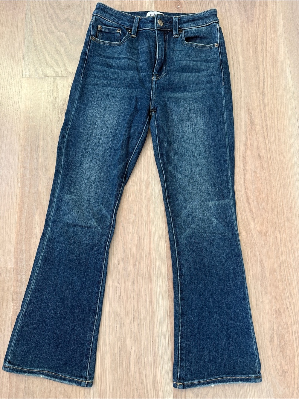 Pistola Lennon High Rise Crop Bootcut Jeans Dark Wash Stretch Size 26